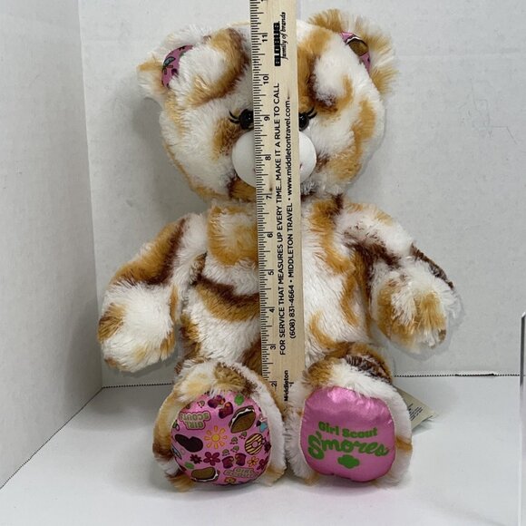 Build A Bear Workshop Girl Scout Smores Plush White Tan Brown swirl bear - Picture 11 of 12